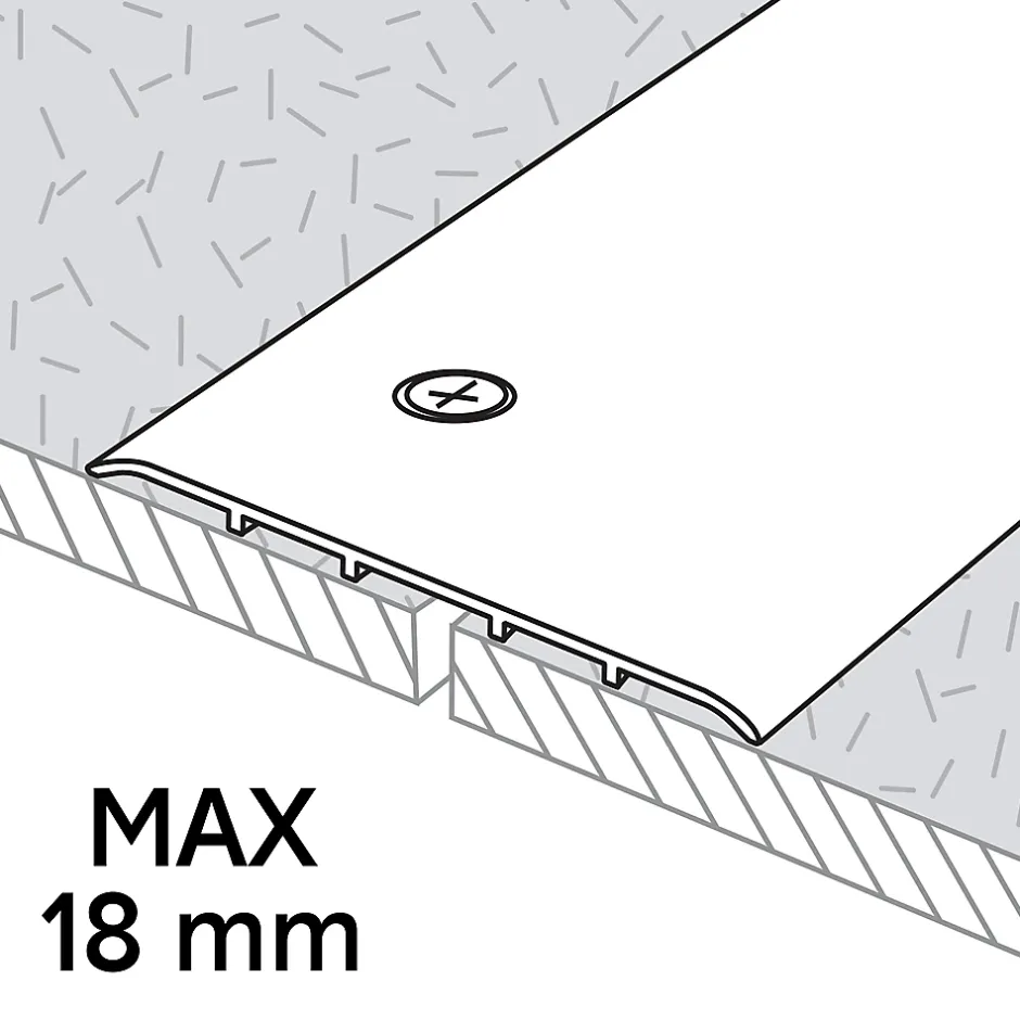 Barre de seuil extra-large en aluminium effet métal mat L.930 x l.100 x ép.1,4 mm,-GoodHome Discount