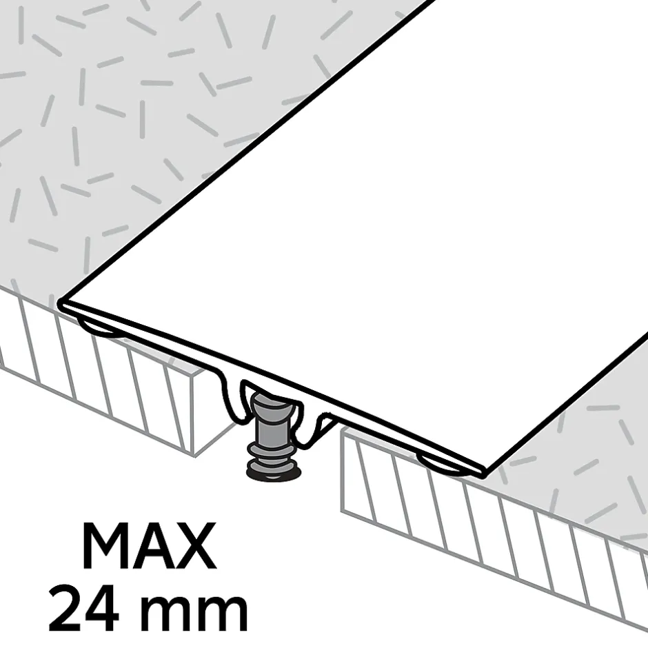 Barre de seuil extra-plate en aluminium décor doré mat 37 x 930 mm-GoodHome Best
