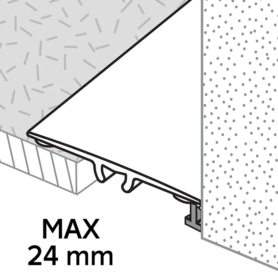 Barre de seuil extra-plate en aluminium décor doré mat 37 x 930 mm-GoodHome Best