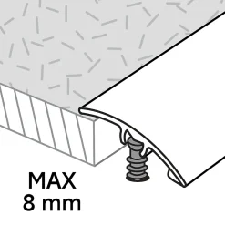 Barre de seuil incurvée en aluminium décor métal mat 30 x 1 800 mm-GoodHome Clearance