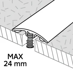 GoodHome Barre de seuil incurvée en aluminium décor doré mat 30 x 1 800 mm