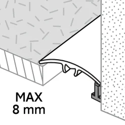 GoodHome Barre de seuil incurvée en aluminium décor doré mat 30 x 1 800 mm