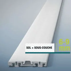 Nordlinger Pro Barre de seuil jonction et rattrapage niveau gris chinchilla - Sol + sous couche d'épaisseur 6 à 9 mm