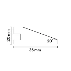 Deschaumes Barre de seuil rattrapage de niveau Chêne l. 35mm Long. 2m Ep. 20mm Brut