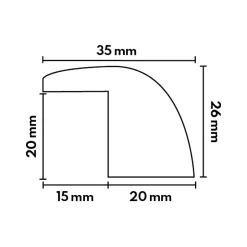 Barre de seuil rattrapage de niveau à recouvrement Chêne l. 35mm Long. 1m Ep. 20mm Brut-Deschaumes Discount