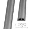 Floordirekt Barre de seuil étanche Double bordure PVC 24 x 35 mm Gris Longueur 1 m -
