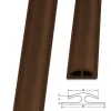 Floordirekt Barre de seuil étanche Double bordure PVC 24 x 35 mm Marron Longueur: 1 m