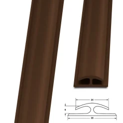 Floordirekt Barre de seuil étanche Double bordure PVC 24 x 35 mm Marron Longueur: 1 m