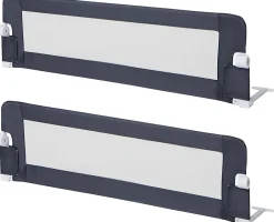 Giantex Barriere de Lit Pliable et Portable avec Cadre en Metal,en Forme de T, avec Mecanisme a Double Bouton (Gris, 150 x 40 x 42 CM)