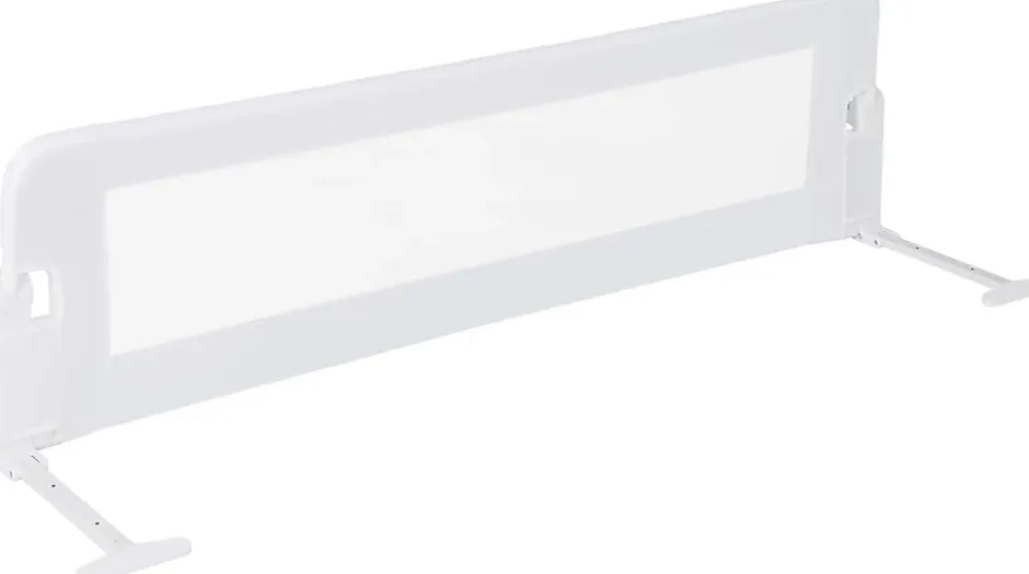 Barriere de Lit Pliable et Portable avec Cadre en Metal , en Forme de T, avec Mecanisme a Double Bouton (Blanc, 150 x 40 x 42 CM)-Giantex Online