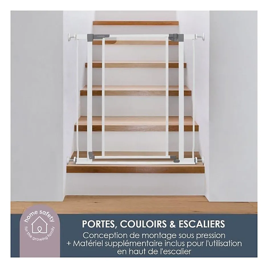 Barriere de sécurité a panneau transparent - - Fonction maintien en position ouverte- Bas anti-chute - Blanc-Dreambaby Clearance
