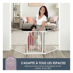Dreambaby Barriere de sécurité enfant - Discovery 3 - - 74,5 cm a 1,95 cm - Blanc