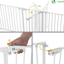 Barriere de securite cheminee pliable 3.75M 6 panneaux blanc-Vounot Discount