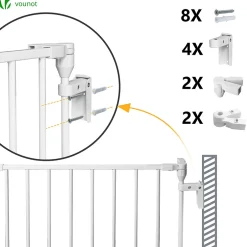 Barriere de securite cheminee pliable 3.75M 6 panneaux blanc-Vounot Discount