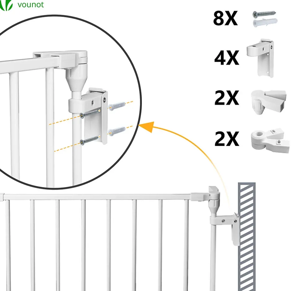 Barriere de securite cheminee pliable 3.75M 6 panneaux blanc-Vounot Discount
