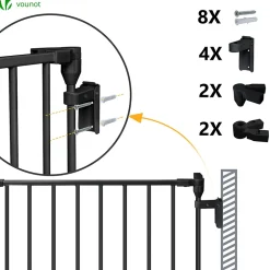 Barriere de securite cheminee pliable 3.75M 6 panneaux noir-Vounot Hot
