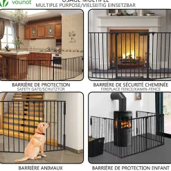 Barriere de securite Grande Version 3.6M 6 Panneaux noire-Vounot Sale