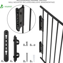 Barriere de securite Grande Version 3.6M 6 Panneaux noire-Vounot Sale