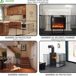 Vounot Barriere de securite GRANDE VERSION 3M 5 panneaux Pre assemble