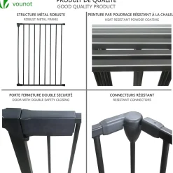 Vounot Barriere de securite GRANDE VERSION 3M 5 panneaux Pre assemble