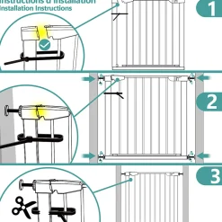 Barriere de Securite porte et escalier 75-84cm blanc pour animaux-Vounot Best