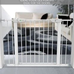 Vounot Barriere de Securite porte et escalier 100-108cm blanc pour animaux