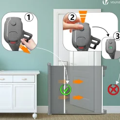 Barriere de securite retractable 180cm gris-Vounot New