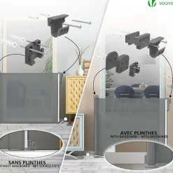 Barriere de securite retractable 180cm gris-Vounot New