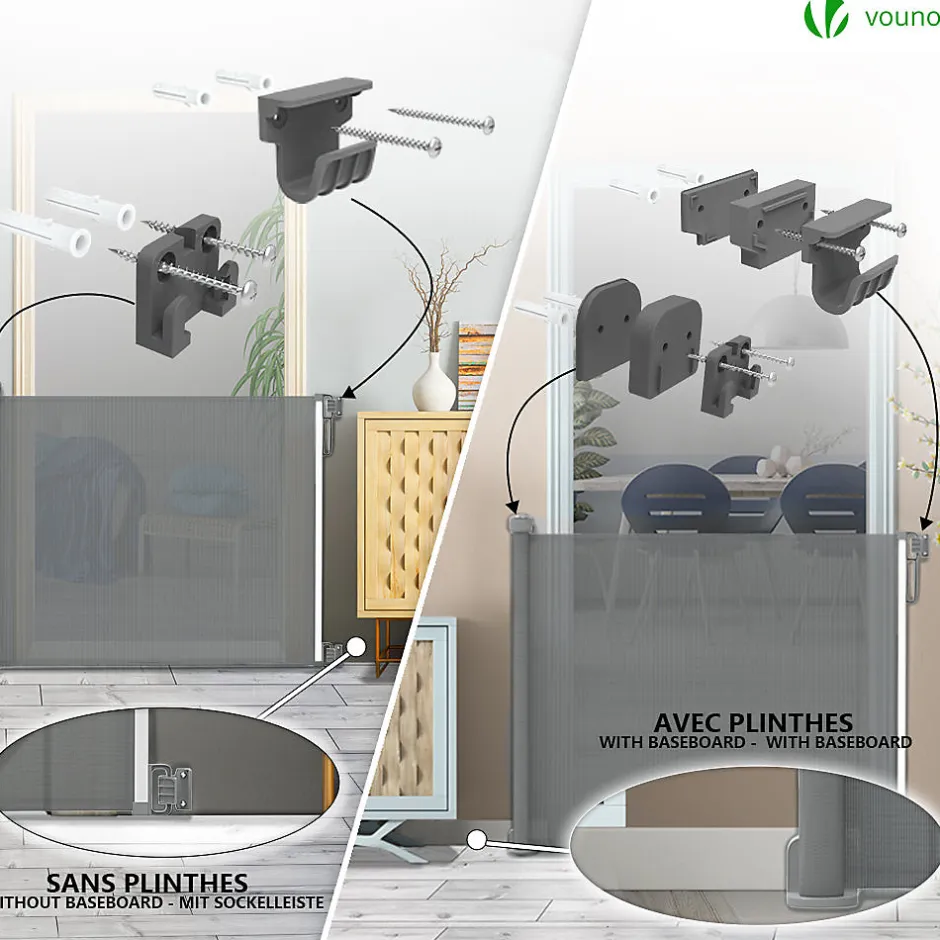 Barriere de securite retractable 180cm gris-Vounot New