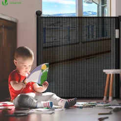 Barriere de securite retractable HAUTE 180x96cm noir-Vounot Clearance