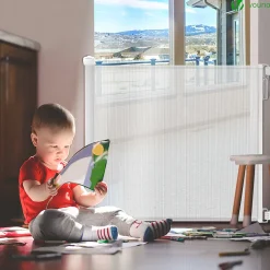 Barriere de securite retractable 180cm blanc-Vounot Discount