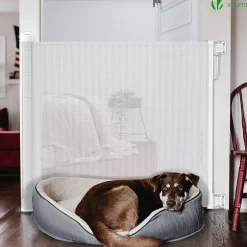 Barriere de securite retractable 180cm blanc-Vounot Discount