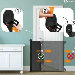 Barriere de securite retractable 180cm noir-Vounot New