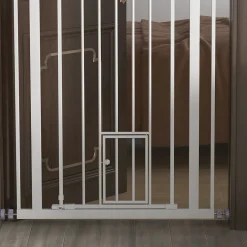 Barrière de sécurité animaux réglable L.74-80 cm porte double verrouillage petite porte sans perçage-PawHut Clearance