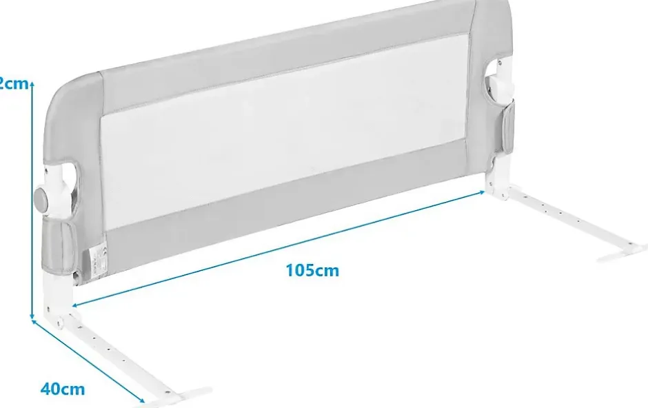 Giantex Barrière de Sécurité Enfant Lit, Barrière de Lit Enfant Bébé Pliable avec Mousse Souple, Gris, 105 x 40 x 42 CM