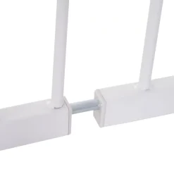 PawHut Barrière de sécurité longueur réglable dim. 76-107l x 76H cm sans perçage métal plastique blanc