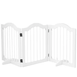 Barrière modulable pliable barrière de sécurité 154,5L x 61H cm MDF blanc-PawHut New