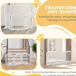 Barrière modulable pliable barrière de sécurité 154,5L x 61H cm MDF blanc-PawHut New