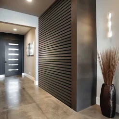 Frankystar Beethoven - Lot de 4 panneaux acoustiques à lattes en bois 150x60 cm, marron foncé