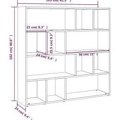 Vidaxl Bibliothèque/Cloison de séparation Noir 105x24x102 cm