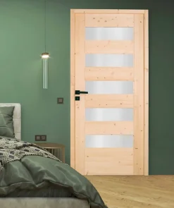 Bloc porte 5 Vitrages HORIZON bois épicéa 2040 x 730 Droite-Lynporte Clearance