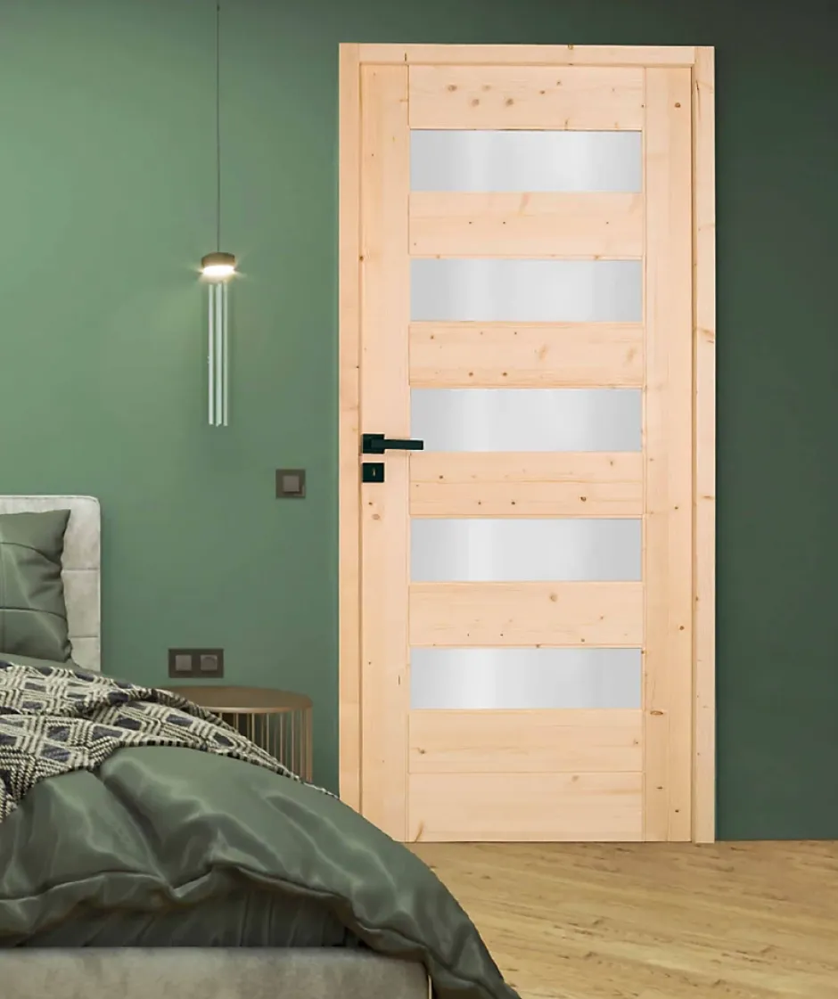 Lynporte Bloc porte 5 Vitrages HORIZON bois épicéa 2040 x 730 Gauche