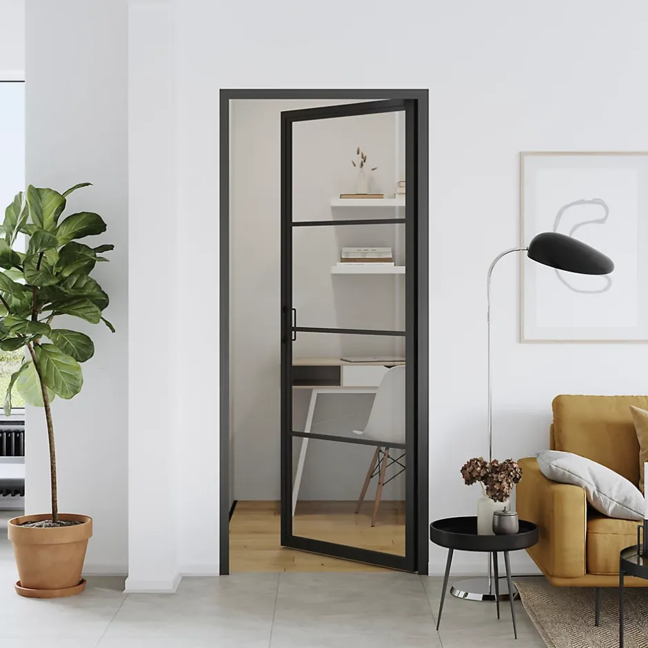 Bloc porte 4 vitrages poussant droit H 204 X L 83 cm