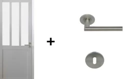 Bloc Porte Atelier Blanc Vitre Depoli H204 X L73 Côte Tableau P.gauche,poignee Pomerol-Gd Menuiseries Online