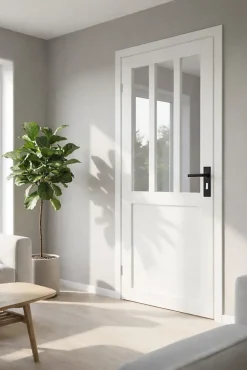 Bloc Porte Atelier Blanc H204 X L83 Côte Tableau P.droite,poignee-Gd Menuiseries New