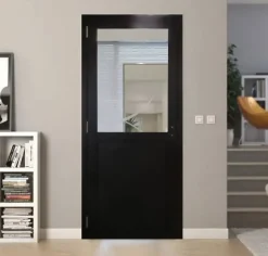 Gd Menuiseries Bloc Porte Atelier Noir Sans Meneau H204 X L73 Côte Tableau P.droite