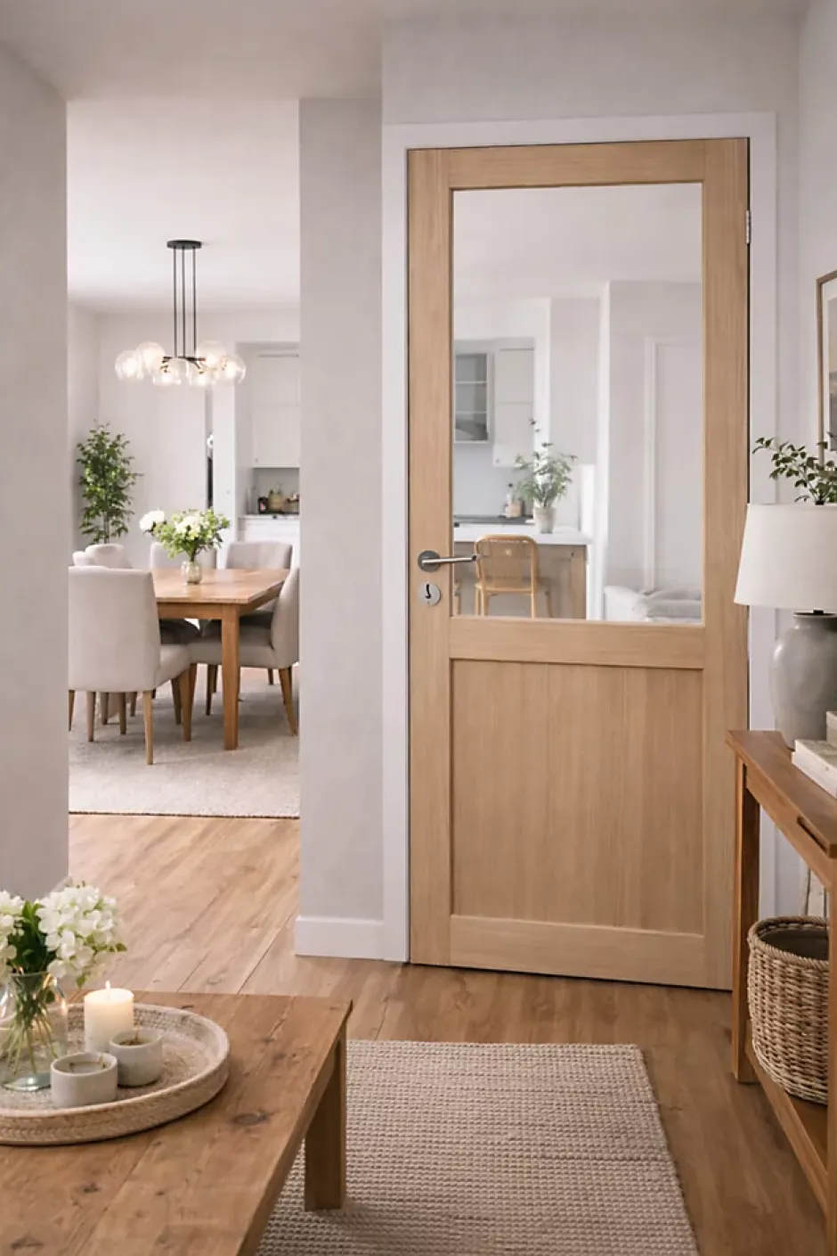 Bloc Porte Atelier Placage Chene H204 X L83 Côte Tableau P.gauche, Poignee Pomerol-Gd Menuiseries Best