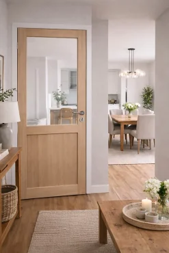 Bloc Porte Atelier Placage Chene H204 X L73 Côte Tableau P.droite, Poignee Pomerol-Gd Menuiseries Clearance