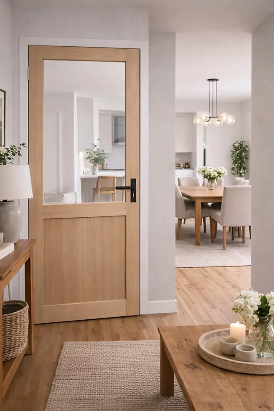 Gd Menuiseries Bloc Porte Atelier Placage Chene H204 X L83 Côte Tableau P.droite, Poignee