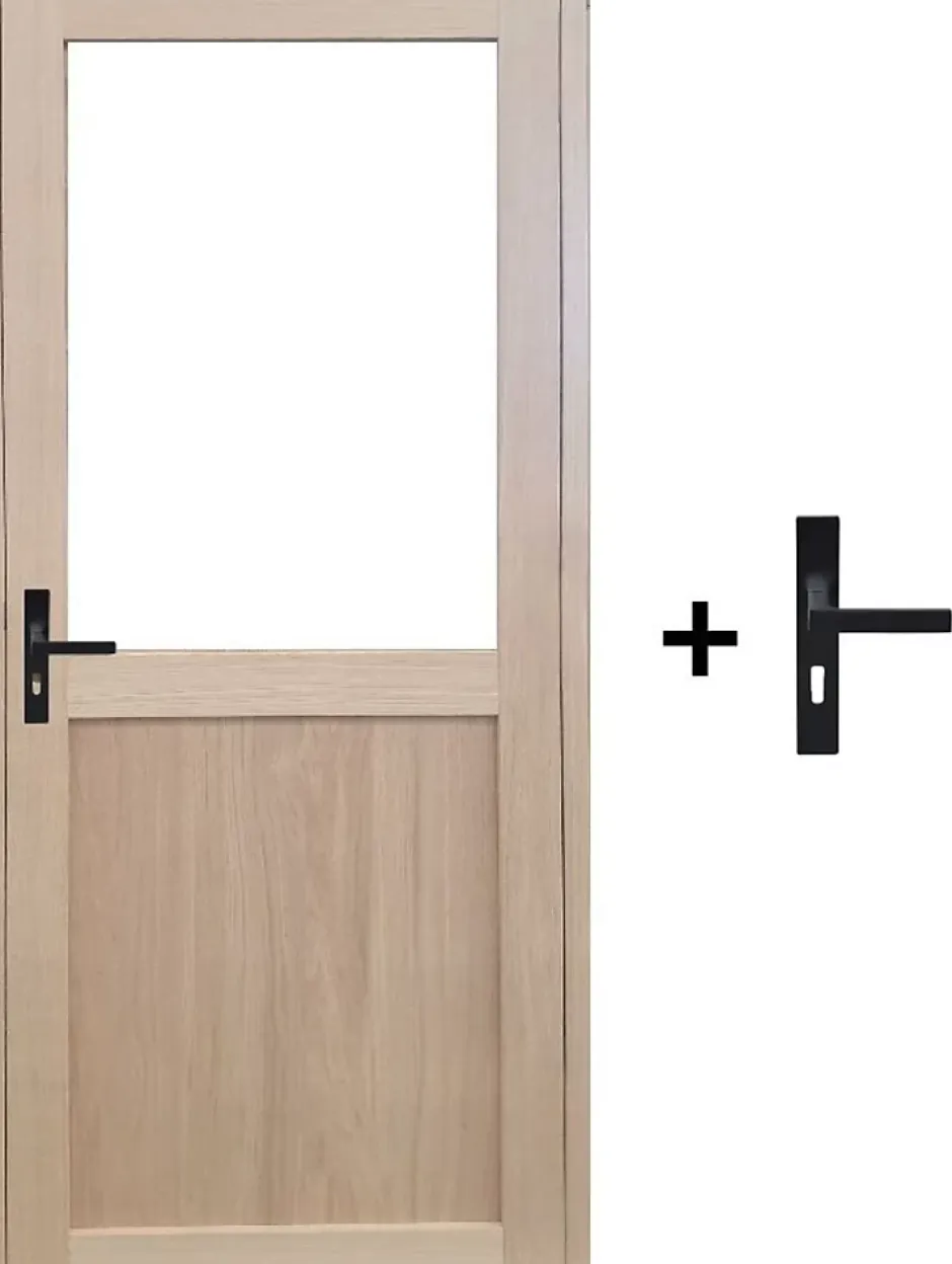 Gd Menuiseries Bloc Porte Atelier Placage Chene H204 X L83 Côte Tableau P.droite, Poignee